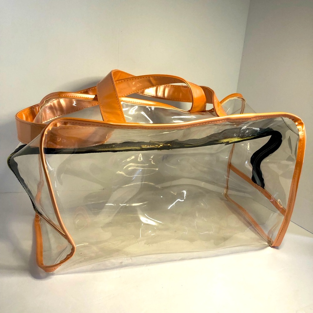 Large Clear/ Transparent Shoulder Tote Bag Work/Concert/Stadium Bag. Small Stain